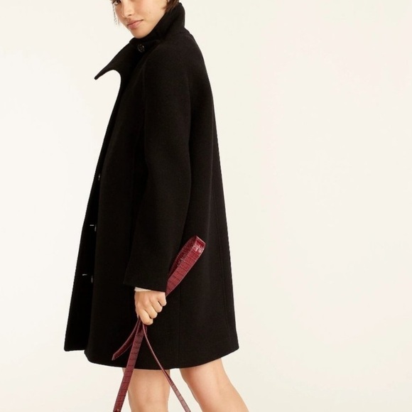 J. Crew Villa coat in Italian stadium cloth wool BA538 Black 8 - Picture 4 of 6